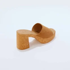 Mules cuir à talon