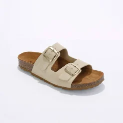 Mules en cuir 2 boucles réglables