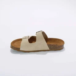 Mules en cuir 2 boucles réglables