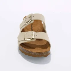 Mules en cuir 2 boucles réglables