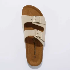 Mules en cuir 2 boucles réglables