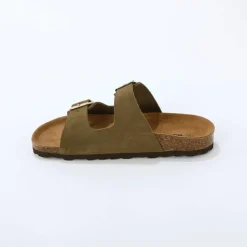 Mules en cuir 2 boucles réglables