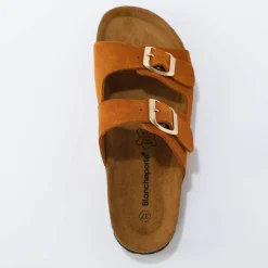Mules en cuir 2 boucles réglables