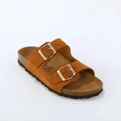 Mules en cuir 2 boucles réglables