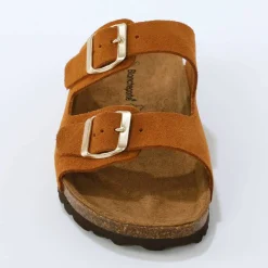 Mules en cuir 2 boucles réglables