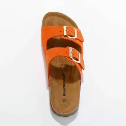 Mules en cuir 2 boucles réglables