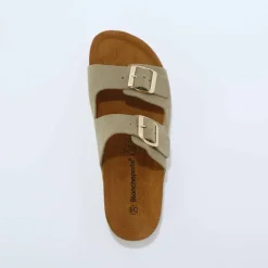 Mules en cuir 2 boucles réglables