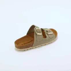 Mules en cuir 2 boucles réglables