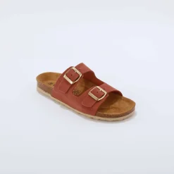 Mules en cuir 2 boucles réglables