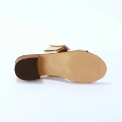 Mules en cuir à talon