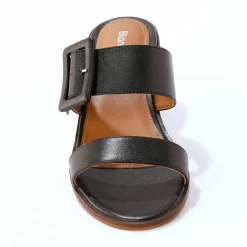 Mules en cuir à talon