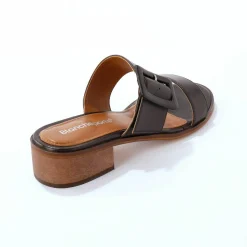 Mules en cuir à talon