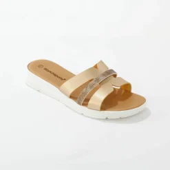 Mules irisées légères talon compensé