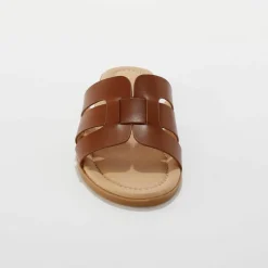 Mules plates bandes croisées