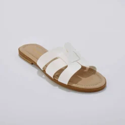 Mules plates bandes croisées