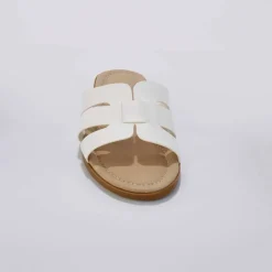 Mules plates bandes croisées