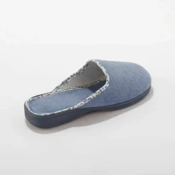 Mules plates souples biais fleuri