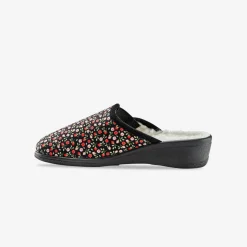 Mules sabot imprimées fleurs - fourrées