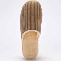 Mules silencieuses velours fourrées laine