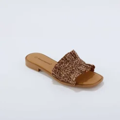 Mules volantées imprimées motif léopard