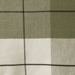 Nappe carreaux coton lin tissé teint