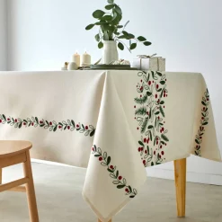 Nappe en coton, imprimé feuillage