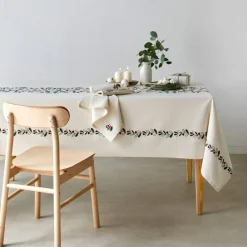 Nappe en coton, imprimé feuillage