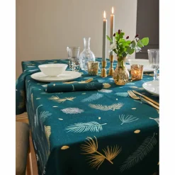Nappe imprimée feuillage doré
