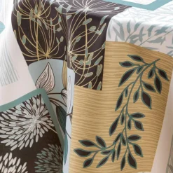 Nappe imprimé patchwork feuilles entretien facile