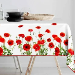 Nappe toile cirée imprimé coquelicots