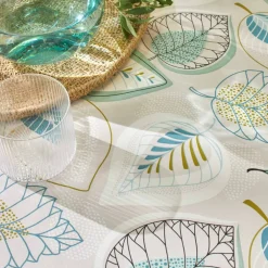 Nappe toile cirée imprimé feuilles