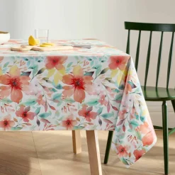Nappe toile cirée imprimé fleurs hibiscus