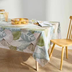 Nappe toile cirée imprimé grandes feuilles