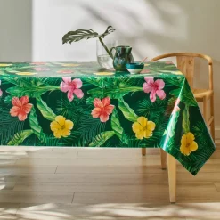 Nappe toile cirée imprimé hibiscus