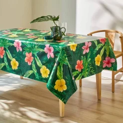 Nappe toile cirée imprimé hibiscus