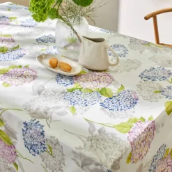 Nappe toile cirée imprimé hortensias