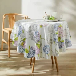 Nappe toile cirée imprimé hortensias