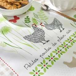 Nappe toile cirée imprimé poules