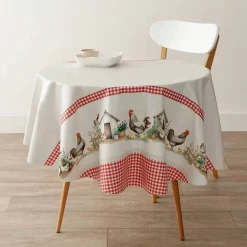 Nappe toile cirée motif poules