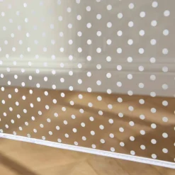 Nappe toile cirée translucide imprimé pois blanc