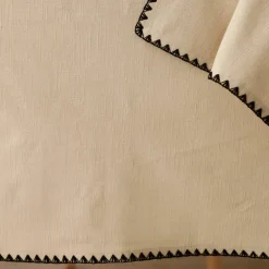 Nappe unie coton finition fantaisie