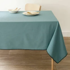 Nappe unie coton finition fantaisie