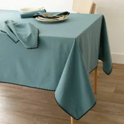 Nappe unie coton finition fantaisie