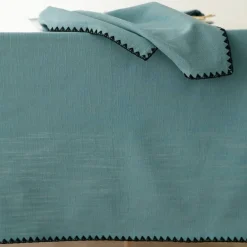 Nappe unie coton finition fantaisie