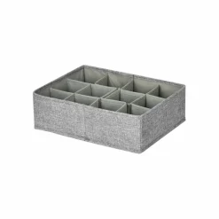 Organiseur tiroir tissu gris, 12 compartiments