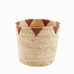 Panier bicolore rond maïs - lot de 2