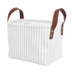 Panier de rangement tissu côtelé - lot de 3