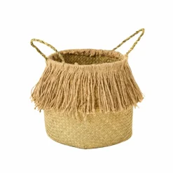 Panier de rangement tressé en herbier marin
