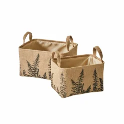 Panier en jute imprimé fougères - lot de 2