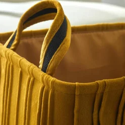 Paniers de rangement en velours plissé - lot de 2